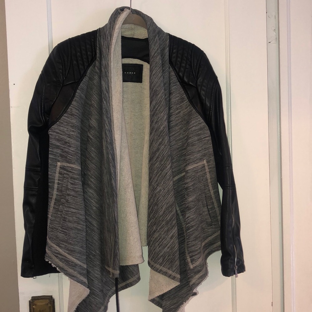 BLANKNYC  pleather sleeved jacket
